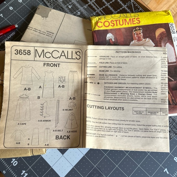 McCall's 3658 Camelot King Arthur Costume Sewing Pattern UNCUT Large-XL Men’s - Picture 9 of 9